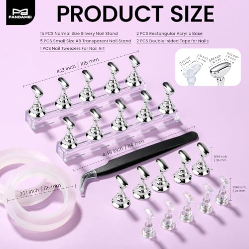 Fandamei 20PCS Nail Stands, Press On Nail Stand, Nail Stand For Press Ons - color: Silvery
