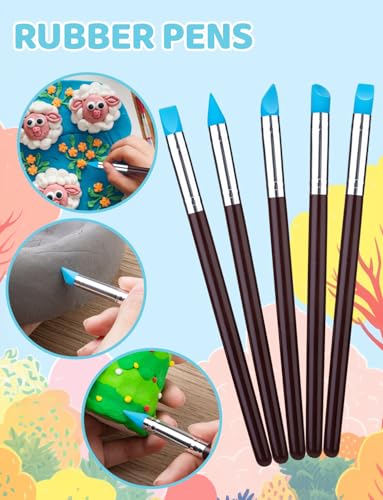 20Pcs Clay Sculpting Tools Kit, Ceramic Clay Ball Stylus Dot Painting Tools, Air Dry Clay Tools Set for Carving, Dotting, Embossing, Shaping, Molding, Pottery Crafts, Nail Art, Rhinestone, Rock - color: 20PCS