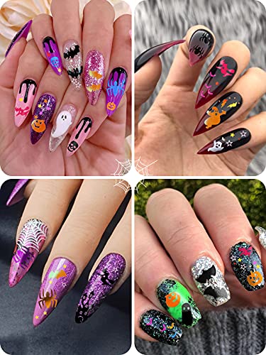 EBANKU Halloween Nail Glitter Sequins Halloween Confetti Pumpkin Ghost - color: Halloween - 3P A