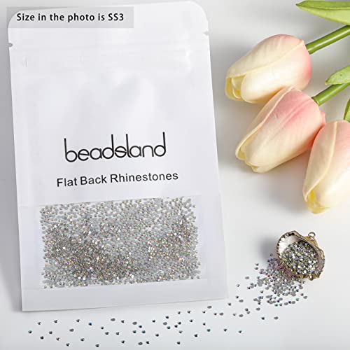 Beadsland Flat Back Crystal Rhinestones,Crystal AB, SS3, 1440pcs - color: Crystal AB, size: SS3/1440pcs