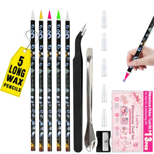 Wax Pencils for Rhinestones, 13PCS Bedazzling Pen Dotting Tools - size: 13PCS