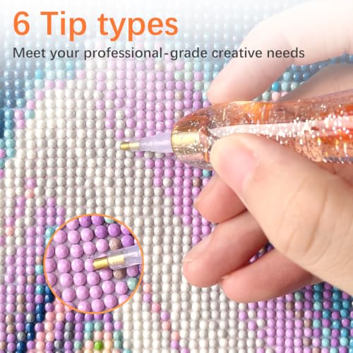 CXJINZE 9 Pcs Plastic 5D Diamond Art Pens Kit,Orange - color: Orange-9pcs