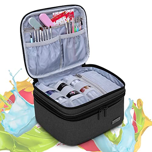 LUXJA Nail Polish Storage Case Holds 20 Bottles, Black - color: Black