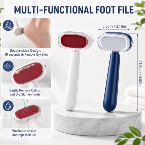 2PCS Double-Sided Foot Scraper for Callus Removal, Stainless Steel Foot File Rasp, Dual-Sided Design, Foot Care Tool for Cracked Heels & Dead Skin