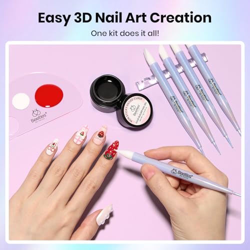 Beetles 3D Gel Nail Art 5PCS Nail Art Dotting Tools Set,3D Sculpting Gel - color: C-Purple-5