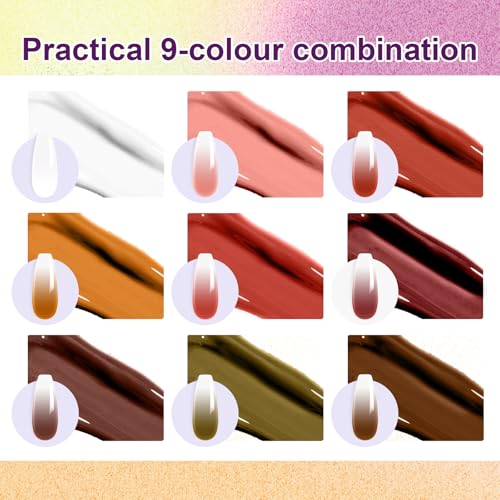 Gradient PaintingNail Gel, 9 Colors Ombre Gel Nail Polish - color: Ancient City