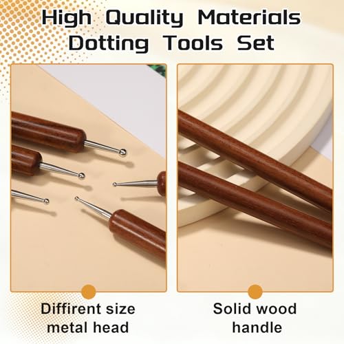 Bupete 5 PCS Nall Dotting Tool, Nail Art Tools Embossing Tool