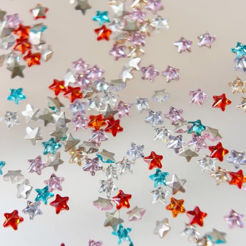 Colorful Star Nail Charms 3D Mini Nail Art Rhinestones Bedazzling Kit - color: Color-10