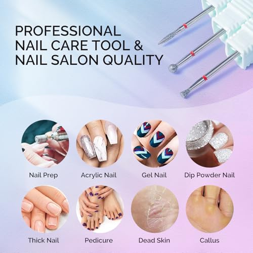 MelodySusie 3Pcs Cuticle Cleaner Nail Drill Bits Set, 3/32'' Safety Carbide Diamond Bits, Ball, Flame and Inverted Tapered Bits, Suitable for Cuticle Dead Skin Nail Prepare, Silver - size: Diamond Bits A Set