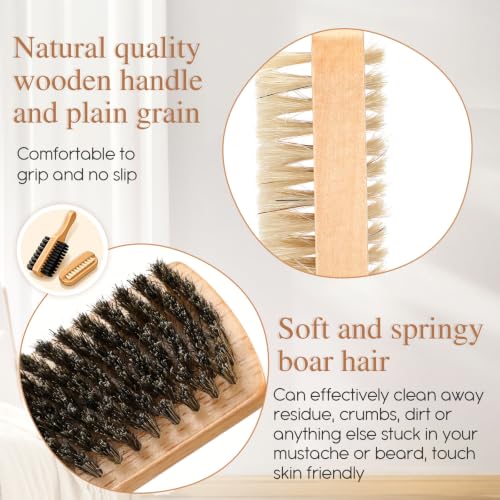 2 Pcs Nail Brush for Cleaning Fingernails, Wood Boar Bristles Fingernail Brush for Cleaning Nails Toenails for Men Women, Dual Sided for Regular Manicure Nail Care Hygiene