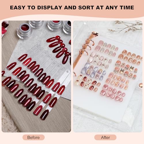 Press On Nail Book Organizer, A5 Nail Storage Binder with Display Pages