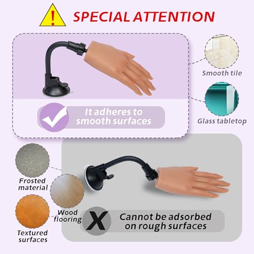 Realistic Silicone Practice Hand for Acrylic Nails, Flex Fingers - color: Color 3
