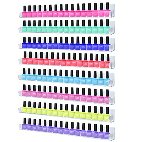 trophable 8 Pack Nail Polish Rack Wall Mounted Shelf - size: 15"x1.56"x2"-8Pack