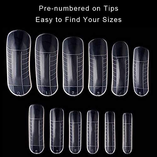 240PCS Dual Forms Nail Mold for Poly gel UV Gel 12 Size With Scale