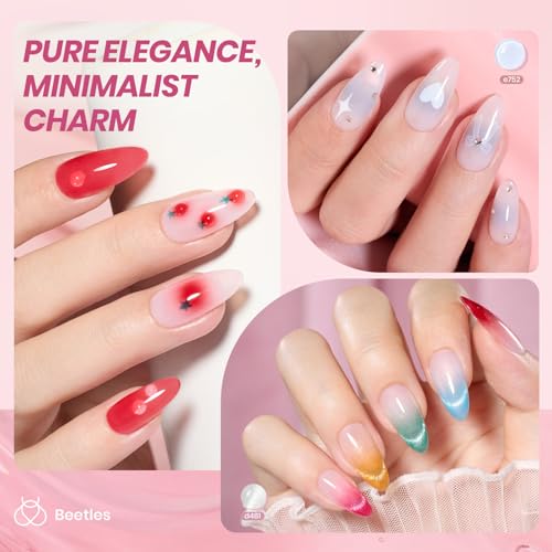 Beetles Jelly Gel Nail Polish Set, 53PCS 36 Colors Gel Polish Kit - color: 0-0-0-Crystal Ice