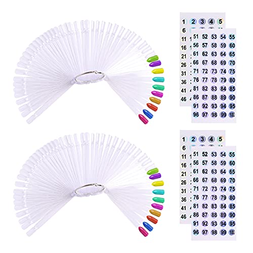 UPZIGS Nail Swatch Sticks with Number Stickers, Transparent-100pcs - color: Transparent-100pcs