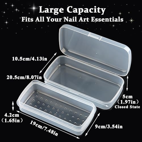 SUTOKAKA Nail Tool Sterilizer Box Plastic Sterilization Tray, Clear - color: Clear Rectangular