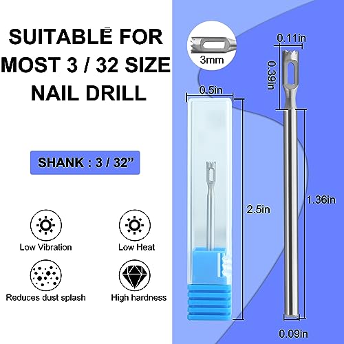 Diamond Pedicure Cylinder Bit, Stainless Steel Foot Nail Drill Bit With Teeth Pedicure Foot Calluses for Dead Skin Corns Callus Removal, Polishing Head for Nails Manicure Pedicures (3.0mm) - color: Mold B