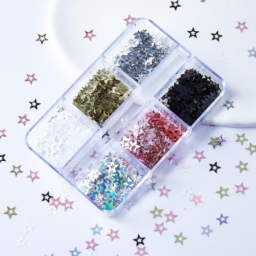 Hollow Star Nail Sequins Holographic Star‑Shaped Glitter Flakes - color: Style08