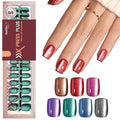 Beetles X Press Cat Eye Nails - 7 Colors Short Square Press On Nails - color: 4 - Midnight CatEye - S