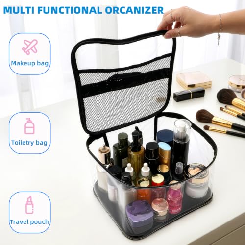 Jucoan 2 Pack Clear Nail Polish Organizer Bag Holds 36 Bottles