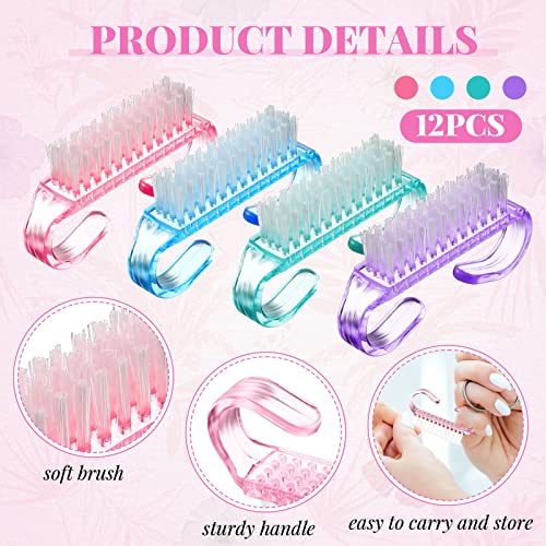 Patelai 24 Pcs Nail Brushes for Cleaning, Fingernail Hand Toes,Transparent - color: Transparent
