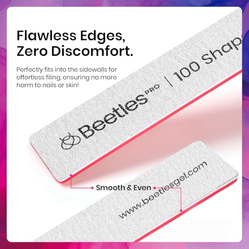 Beetles Pro 100 Grit Nail Files for Acrylic Nails - color: A-white-100