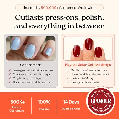 Heyhae Semi Cured Gel Nail Strips - Hey, Midnight Rouge - color: Hey, Midnight Rouge