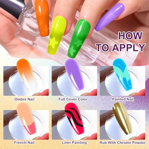 Gradient Painting Gel, 9 Colors Ombre Gel Nail Polish Sponging - color: Rainbow Candy(01)