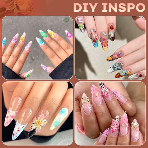 3D Flower Nail Charms for Nails Art, Cute Colorful Acrylic Nail Flowers - color: 70 Pcs Resin Nail Flowers