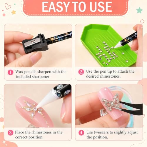 Wax Pencils for Rhinestones, 13PCS Bedazzling Pen Dotting Tools - size: 13PCS