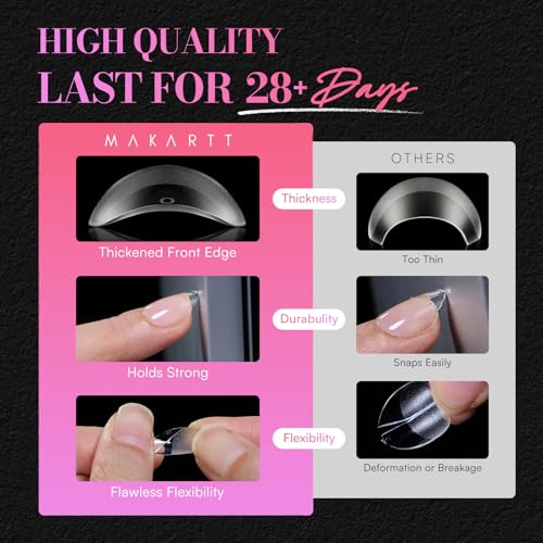 Makartt Extra Short Almond Nail Tips: 504PCS Pre Etched Clear False Nails Tips Almond Shapes, 15 Sizes Full Cover Half Matte Soft Acrylic Press On Nail Extensions Supplies Salon and DIY at Home - size: Extra Medium Almond-504 Pcs