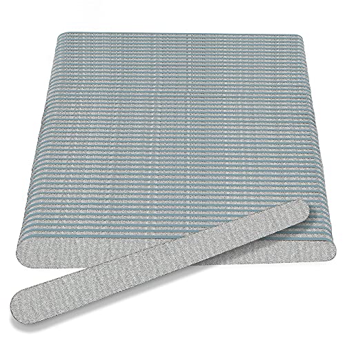Flowery Disposable Nail File Wood Core 100/180 Grit, Silver, 100 Count