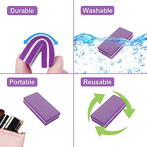 Nail Buffers (60 Pack), Buffer Block Nail File for Acrylic Nails and Natural Nails, 100/180 Grit Small Nail Buffer Block Bulk Buffing Blocks for Nail Buff Professional Manicure File Blocks Set Purple - size: 60 Pcs Buffer Blocks Purple