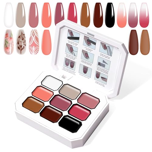 Gradient Painting Gel, 9 Colors Ombre Gel Nail Polish - color: Nude Rose Chroma