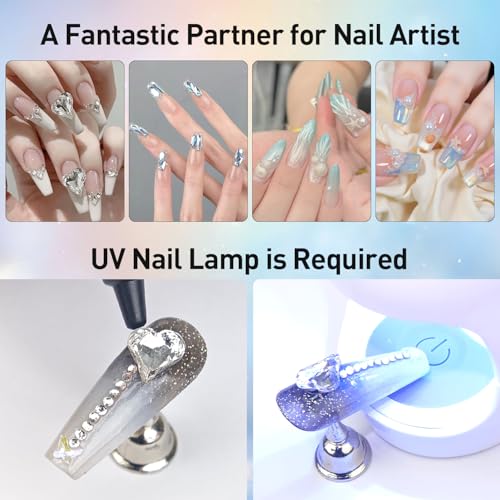 Rhinestone Glue for 3D Gel Nail Art & Nail Charms - Strong Hold Nail Glue (4 Pack, 120g Total) - color: C-30g*4 Rhinestone Glue