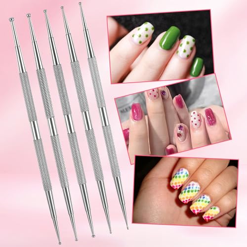 cobee 5 Pcs Nail Dotting Tool, Double-ended Nail Art Tools with Box