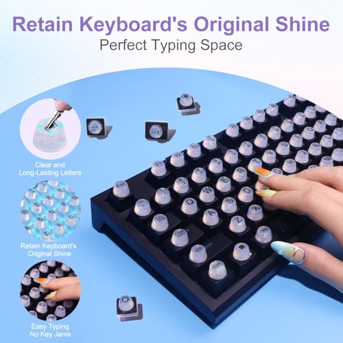 Bling Keyboard Sticker for Long Nails & Long Nail Helper Tool - size: 8PCS