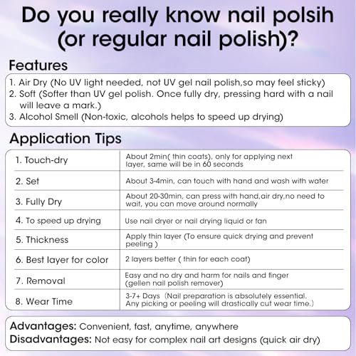 GELLEN Clear Nail Polish Ridge Filling Base Coat, No Light Needed,HEMA Free - color: Clear