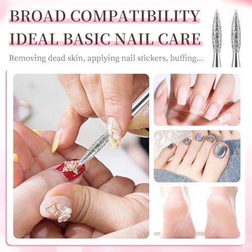 10PCS Flame Nail Drill Bits, 3/32'' Diamond Cuticle Bit for Electric Nail File Machine, Carbide Flame Bit for Cuticle Removal Dead Skin Callus, Manicure Pedicure Kit with Storage Case (Fine Grit) - color: Fine Grit