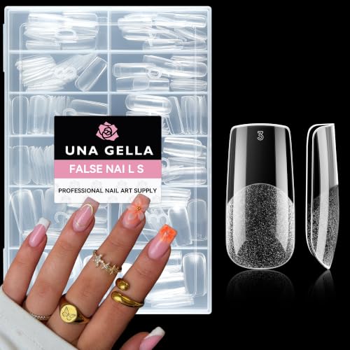 UNA GELLA Medium Square Soft Gel Nail Tips 216pcs