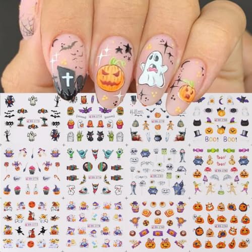 Halloween Nail Art Stickers Water Transfer Nail Stickers Holiday Decoration - style: Ghost