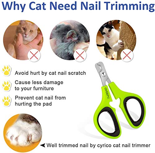 Pet Nail Clippers, Cat & Kitten Claw Nail Clipper Safe Sharp Trimmer - color: Green