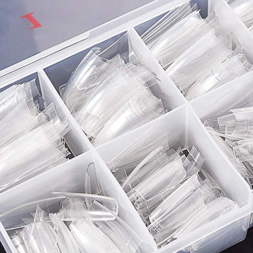 Beuniar Acrylic Nail Tips Clear 500Pcs French Artificial False Tip for Manicure Nails Art Salons & Home DIY - color: Clear
