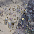Gold Nail Stickers for Nail Art Flower Butterfly Nail Decals Golden Hibiscus Stickers for Nails Design 3D Self-Adhesive Gold Metal Stars Heart Coil Stickers for Nails Design Nail Supplies for Women - style: butterflies