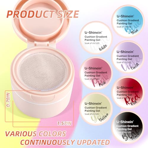 Cushion Gradient Painting Gel,Ombre Nails Aura Nails,White - color: White