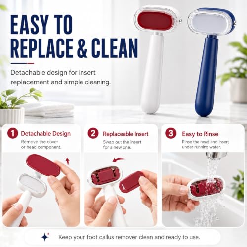 2PC Dual-Sided Foot Callus Remover with 4Blade,Stainless Steel Foot Scraper