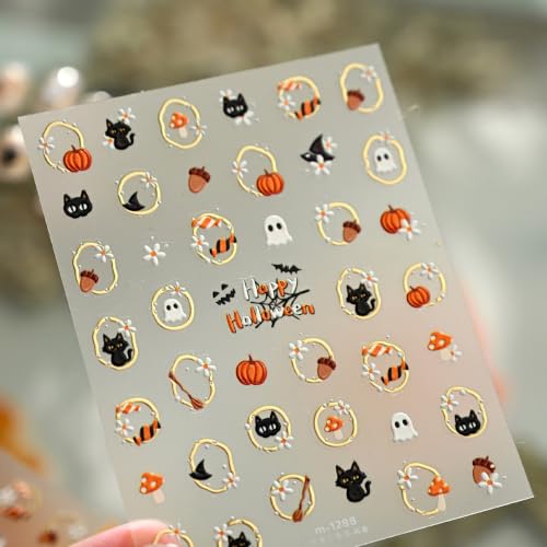 Nail Stickers Halloween - Cute Ghost, Pumpkin, Cat - color: Color-31