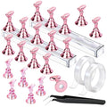 FANDAMEI Press On Nail Stand, 20PCS Nail Stands, Nail Stand For Press Ons - color: Pink