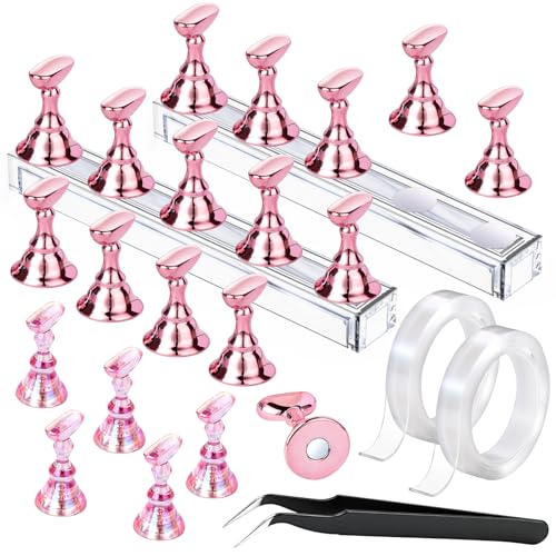 FANDAMEI Press On Nail Stand, 20PCS Nail Stands, Nail Stand For Press Ons - color: Pink